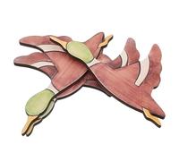 ULDIGI 3pcs Rustic Wood Bird Wall Art Sculpture Unique Design Wall-mounted Wooden Flying Bird Vintage Style Home Decorations for Shops and Offices