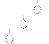 ULDIGI 3pcs Santa Claus Beaded Phone Lanyard Cellphone Strap Easy to Install Wrist Holder Festive Mobile Phone Chain for Christmas Compatible Various Gadgets