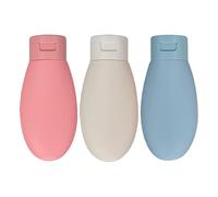 ULDIGI 3pcs Shampoo Bar Container Refillable Travel Bottle Set 60ml Portable Leak-proof Plastic Lotion Dispenser for Trips and Travel Toiletries
