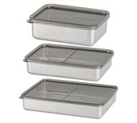 ULDIGI 3pcs Stainless Steel Food Containers for Kitchen with Lids, Space-saving Design and Large Capacity 2000ml, 800ml, 400ml, for Fridge and Freezer Storage, for Families and Camping