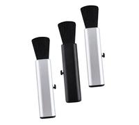 ULDIGI 3PCS Telescopic Guitar Cleaning Brushes for Dust Removal, Wool Bristle Guitar Dust Brushes Suitable for Guzheng, Piano, Ukulele, Silver and Black Set for Instrument Maintenance