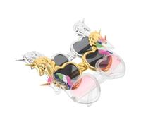 ULDIGI 3pcs Unicorn Glasses Photo Booth Props for Birthday Parties Reusable Transparent Eyewear with Ergonomic Fit Creative Costume Accessories for Adults