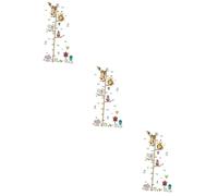 ULDIGI 3pcs Vinyl Decal Wall Art Cartoon Sticker Growth Chart Removable Decals for Bedroom Decor Material
