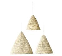 ULDIGI 3pcs White Crochet Rope Lampshade for Bedroom Nightstand Boho Woven Light Cover with Soft Glow Lighting Modern Minimalist Hanging Decoration for Relaxing Ambient Light