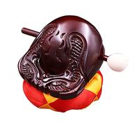 ULDIGI 4-inch Dark Wooden Muyu Set Buddhist Percussion Woodblock with Stick for Meditation and Music Teaching