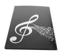 ULDIGI 4 Pages Music Sheet Organizer Choral Folder Easy Score Modification Black PVC Paper Abs Multi-Functional Music Folder Storage for Musicians and Beginners
