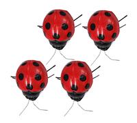 ULDIGI 4 Pcs Artificial Decor Simulated Ladybug Ornaments for Garden Lawn and Yard Adornment Cute Insect Statues for Home and Outdoor Decoration