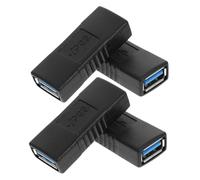 ULDIGI 4 Pcs USB Female to Female Adapter Compact Abs and Zinc Alloy Material Black for On-the-go Use and Home Use