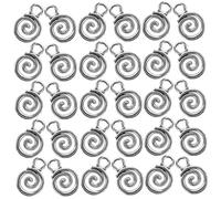 ULDIGI 40pcs Silver Spiral Charms Pendants Metal Flat Beads for Bracelets Earrings DIY Jewelry Accessories with Classic Antique Design for Necklace Making