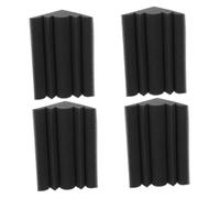 ULDIGI 4pcs Acoustic Wall Wedges Corner Bass Trap Soundproof Pad 12x12x24cm Fire-resistant Rounded Edge Sound Absorbing Panel for Studio and Home Theater Noise Reduction