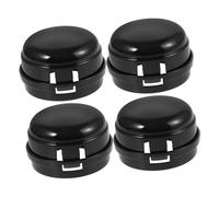 ULDIGI 4pcs Black Plastic Gas Stove Knob Covers Child Proof Stove Guard Protectors with Sl esign, Prevent Accidental Operation and Ensure Safety in Kitchen