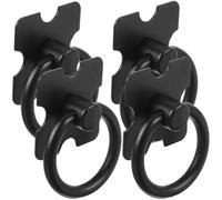 ULDIGI 4pcs Black Zinc Alloy Ring Pull Handle for Cabinets and Bookcases