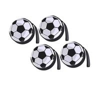 ULDIGI 4pcs Creative Football Tinplate Coin Change Bags Small Rounded Money Containers with Random Interior Colors for Boys Soccer Fans Practical Storage Pouches Random Color