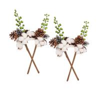 ULDIGI 4pcs Dried Cotton Flower Picks Natural Farmhouse Cotton Stems for DIY Floral Arrangements Wedding Home Kitchen Table Centerpiece Decor with Nordic Style