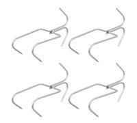 ULDIGI 4pcs Meat Hooks Double Row BBQ Hooks 5.1x2.3x0.9inch Stainless Steel Thickened Drying Easy Insertion for Chefs and BBQ Grill Masters in Butcher Shop