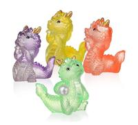 ULDIGI 4pcs Mini Dragon Figurines Cute Small Adorable Animals Figures for Mini Garden Terrarium Plant Pot Decorative Ornaments Lightweight Landscape Decor