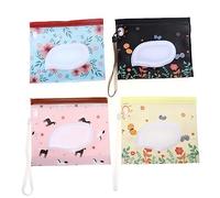 ULDIGI 4pcs Portable Eva Wet Wipe Dispenser Bags Reusable Wet Tissue Holders for and Makeup Wipes for Travel and Everyday Use