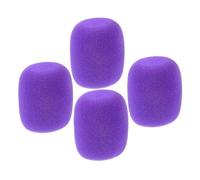 ULDIGI 4pcs Purple Thickened Microphone Sponge Covers Anti-slip Ring Handheld Microphone Windscreens Washable Protective Mesh Sleeves for Home Ktv Use