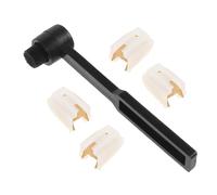 ULDIGI 4pcs Turntable Stylus Replacement Needles with Cleaning Brush Cartridge Phono Stylus for Vinyl Record Player Aluminum Shaft Needle for Phonograph Maintenance