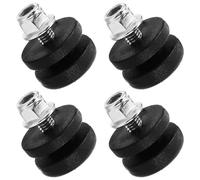 ULDIGI 4pcs Universal Motorbike Aluminum Alloy Trunk Buckle Base Plate Silent Wear-resistant Plastic Bushing Pads Black I-beam for Rear Luggage Case Accessories