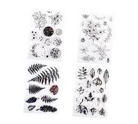 ULDIGI 4pcs Vintage Plant Silicone Stamps for DIY Crafting Small Decorative Seals Scrapbooking Embossing Journal Card Making Supplies for Hobbyists