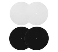 ULDIGI 4pcs Vinyl Record Player Felt Mats Black White Non-slip Anti-static Turntable Platter Pads for Dj Home Studio Use Stable Playback and Dust Protection