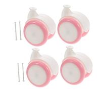 ULDIGI 4pcs Walker Replacement Wheels Smooth Plastic Rubber Casters for Push Along Walker Accessories High Load Capacity Pink