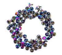 ULDIGI 50pcs Rainbow Double Cap Rivets for DIY Purse Making Kit, 9x8mm Tubular Fasteners for Handbag Decoration, Shoes and Jeans Repair Accessories