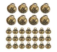ULDIGI 50pcs Retro Chinese Buttons Vintage Dress Buttons Golden Metal Round Shaped Comfortable to Wear Steady and Reliable Closure Asian Style Elegant Vintage Design Sewing Accessories