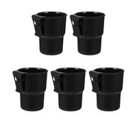 ULDIGI 5pcs Automatic Trash Bin for Car Cup Holder in Black Plastic with Fixing Clip, Easy to Install Waste Container in Car Garbage Storage and Seat Gap Storage Box