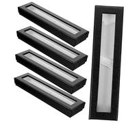ULDIGI 5pcs Decorative Pen Box with Clear Lid Multi-Function Paper Case for Pens Pencils Items Stylish Storage for Home Office School