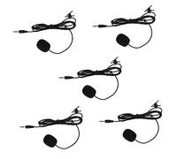 ULDIGI 5pcs Professional Clip-on Microphones for Phone, Black Lavalier Microphone Set for Teaching, Live Broadcast, Interview, and Public Speaking