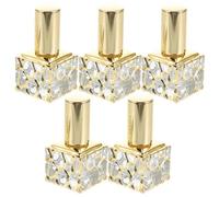 ULDIGI 5pcs Refillable Perfume Bottle Perfume Spray Scent Dispenser 10ml/0.338 Oz Glass Cube Atomizer Leak-proof Portable Golden Travel Spray Bottle