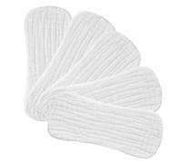 ULDIGI 5pcs Stretchable Pure Cotton Cloth Diaper Inserts for Newborn Babies 0-3 Months Breathable Washable Baby Diaper Liners White Small Size 35x15cm