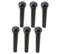 ULDIGI 6 Pcs Black Plastic Guitar Bridge Pins Blue Cat Eye for Acoustic Guitar String Tuning Pegs Set for Stringed Instruments
