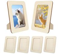 ULDIGI 6 Pieces Unfinished Boxwood Photo Frames 14x19cm Wooden Craft Picture Frames for Postcards DIY Painting and Rustic Home Decoration