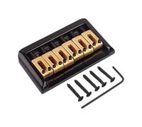 ULDIGI 6 String Black Copper Fixed Bridge String Electric Guitar Hardtail Top-loading Replacement with Fully Adjustable Saddles for Intonation and Height Easy Install Kit with Wrench and