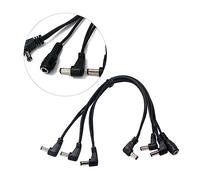 ULDIGI 6 Ways Guitar Effect Pedal Power Supply Splitter Adapter with Right Angle Copper Wire Cable for Electric Guitar and Effect Pedals, Anti-hum Design, Black Od04