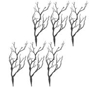 ULDIGI 6pcs Artificial Antler Branches Decorative Plant Stems Black Plastic, Realistic Fake Dried Branches, No Need Water or Sunshine, for Wedding and Business Decor