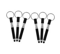 ULDIGI 6pcs Capacitive Stylus Pens and Keychain Touchscreen Stylus for Tablets and Phones, Portable Black Keyring Accessory Set for On-the-go Use