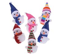 ULDIGI 6pcs Color-changing Christmas Snowman Figurines with Glowing LED Lights Whimsical Xmas Tabletop Ornaments for Holiday Decor DIY Globe Supplies and Winter Village Display
