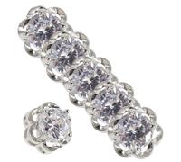 ULDIGI 6Pcs Flower-Shaped Rhinestone Sewing Buttons Copper Shiny Crafting Fasteners for DIY Clothes Shirt Replacement Wedding Party Decorations