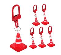 ULDIGI 6pcs Mini Traffic Cone Keychain Cute Red Road Cone Pendant Fun Safety Ring Charms for Party Favors Bag Decorations Lightweight Portable Accessories