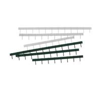 ULDIGI 6pcs Miniature Railway Scene Road Barrier Micro Landscape Sand Table Fence Accessories in Dark Green and Silver Realistic Model Train Diorama Fencing for Enhanced Scenic Detailing