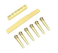 ULDIGI 6pcs String Guitar Bridge Saddle and Nut Brass Bridge Saddle Nut for Folk Guitar Replacement Parts Rich Sound Brass