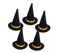 ULDIGI 6pcs Witch Hat Props Halloween Mini Wine Bottle Toppers Cap Covers Halloween Wine Bottle Cap Toppers Wicked