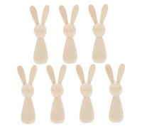 ULDIGI 7pcs Wooden Bunny Peg Dolls Natural Unfinished Rabbit Figurines for DIY Crafting Painting and Activities Easter Decorations Memorable Keepsake