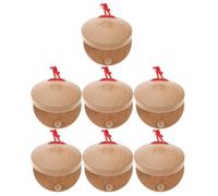 ULDIGI 7pcs Wooden Finger Castanets Musical Instruments Lightweight Handcrafted with Cotton Rope Resonant Sound for Early Music Education and Classroom Use
