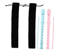 ULDIGI 8-hole Soprano Recorder Set for Boys and Girls German Style 2-piece (sakura Pink Ocean Blue) Educational Musical Instruments for Toddlers