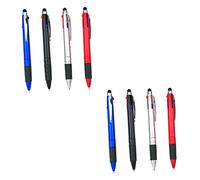 ULDIGI 8 Pcs 1 Set Multifunction Stylus Touch Conference Pens Fashionable Ball Pens Black Ballpoint Smart Phone Stylus Pen Portable Meeting Student Two in One Glue Grip
